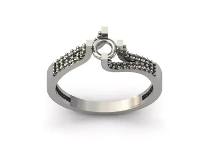 Solitaire Engagement Ring Diamond Women Ring Stone 3D print STL 3D print model