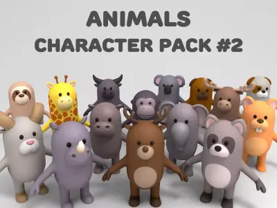 Cartoon Animals Model Pack 2 3D model