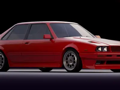 80s sports coupe Low-poly 3D model