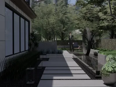 Modern style garden 3D model