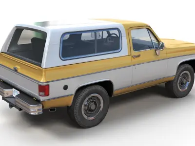 70s 4x4 Offroad car Low-poly 3D model