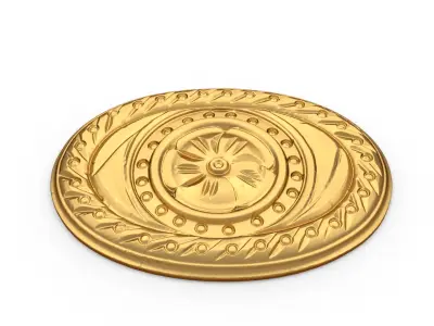 Classic oval decor ornament carved 20 3D model