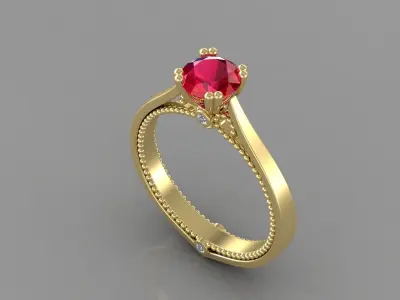 Woman ring 18 3D print model