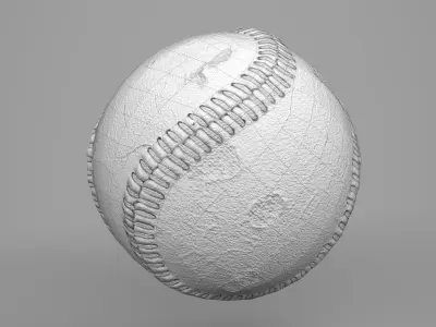 Game Ready Worn Baseball Ball Free low-poly 3D model