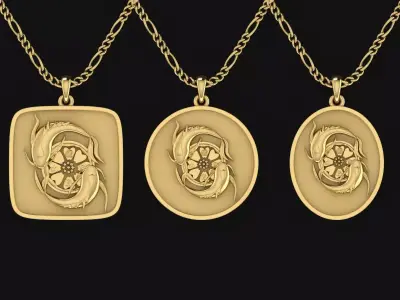 Koi Lotus fish 3D print model