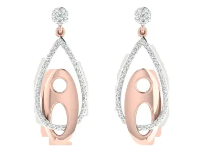 Women Drop Earrings 3dm STL OBJ FBX Renders Details 3D print model 20