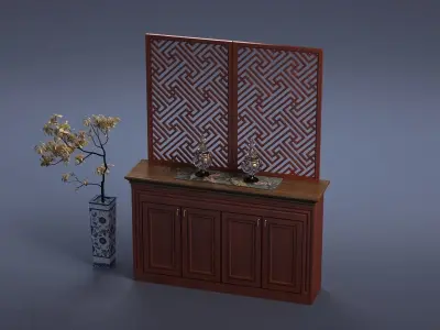 cabinet cabinet wardrobe sofa bed table bookshelve 3D model