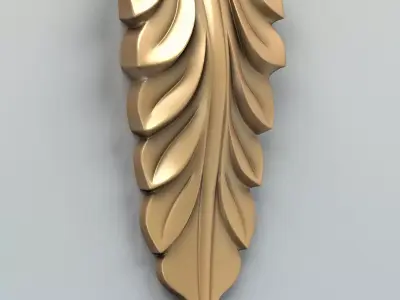 Carved decor vertical 005 3D model
