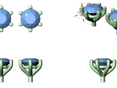 Diamond Earrings  3D print model