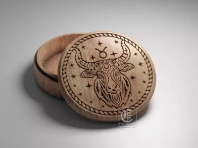 Taurus Zodiac Sign V-Carved - Digital Files for CNC Router  3D model