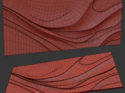 Beige Abstract Wall Art 3D model