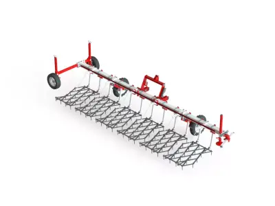 WG 0012 - Complete range of 5 mounted heavy toothed harrow 3D model