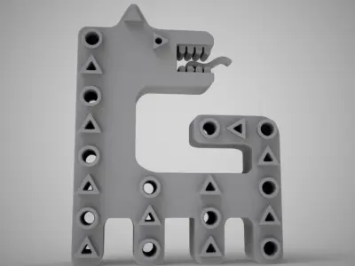 Abstract Dog Trinket 3D print model