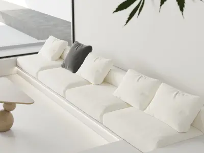 Mid Century interior scene 3D model