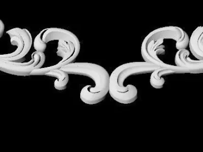 Central decor ornament for furniture 3D model 5