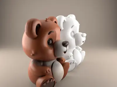Cute Bear STL File 3D Model for Decoration Gift 3D print model