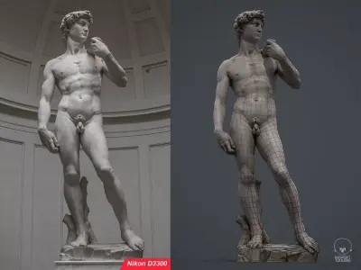 David statue 3D model for real-time engines Low-poly 3D model