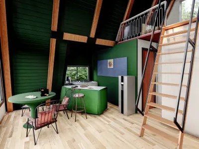 A frame house model 3ds max render lumion floor plans  autocad  3D model