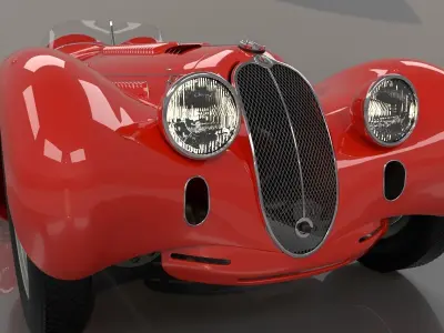 Alfa Romeo 8c 2900 Mille Miglia Roadster High Poly and Low Poly 3D model