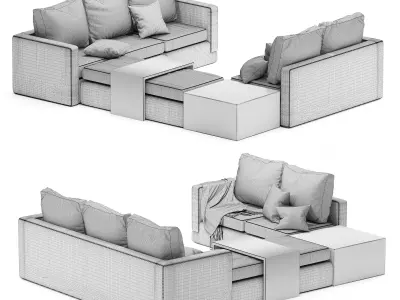 Minotti sofa cream 3D model
