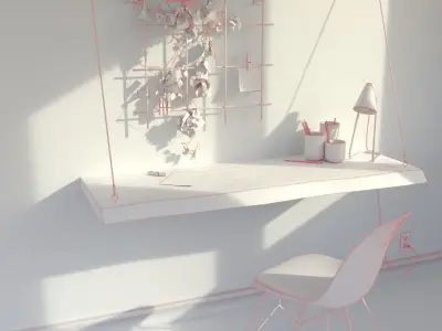 3D Scene - Interior set - Modern workplace 3D model