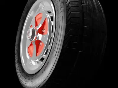 Jaguar Kent alloy with Pirelli sport tyre 3D model