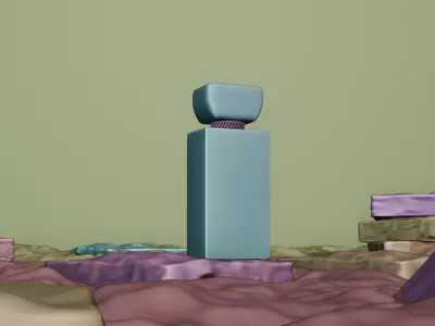 Blender Luxury Perfume Bottle 3D Realistic Render Setup Low-poly 3D model