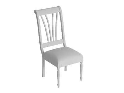 Slated Back Dining Chair 3D model
