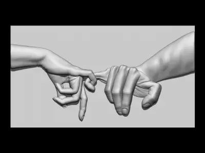 Hand of man and woman 3D print model
