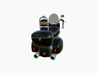 Motorcycle Cartoon B02 Black - Custom Vehicle Design Low-poly 3D model