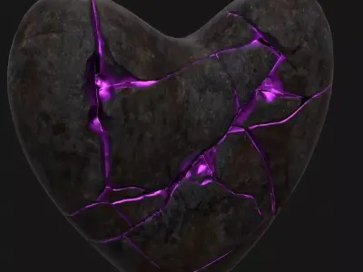 Broken Heart 2 Low-poly 3D model