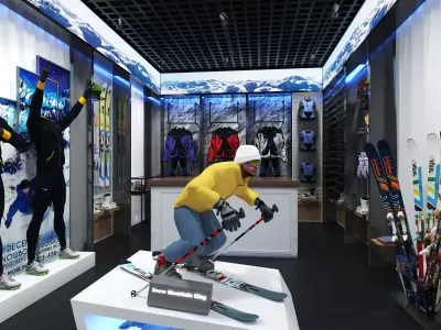 Ski Equipment Store Low-poly 3D model