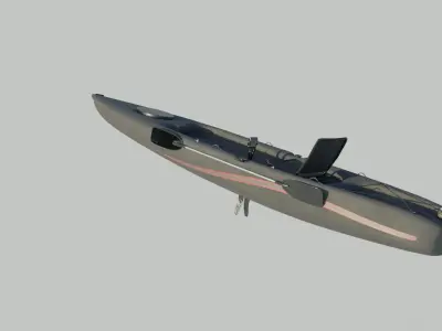 Kayak 3D model fishing boat Low-poly 3D model