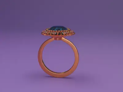 Diamond ring Free 3D print model 5