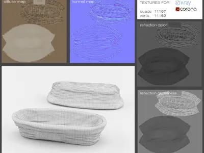 Bread Basket Set 3D model