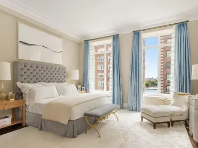  Modern luxury bedroom bed lounge chair combination 3D print model