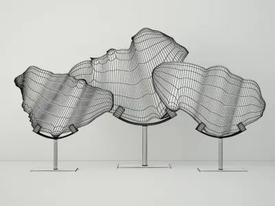 Petrified Wood Slices On Stand 3 3D model