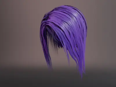 Elf Hair SEt Low-poly 3D model