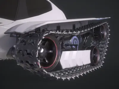 Snowmobile Low-poly 3D model