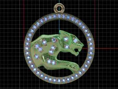 panther pendant 3D print model