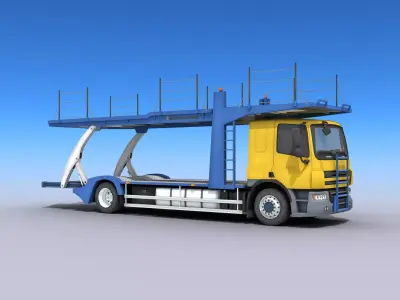 Car Carrier Truck Low-poly 3D model