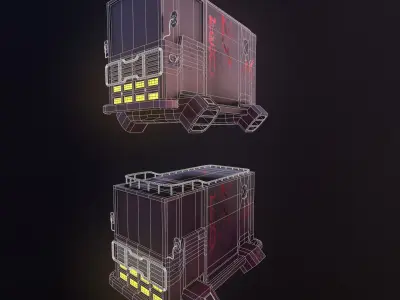 Sci-Fi Caravan Low-poly 3D model