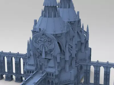 Steampunk Medieval Tower Grand 2  3D model