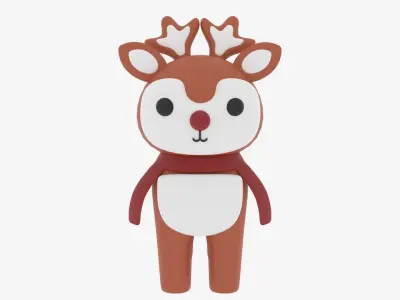Cartoon Cute Deer 3D model