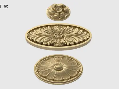 Oval Rosette Set 3D print model