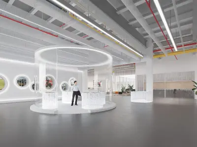 Modern reception lobby Interior 3D model