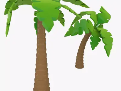 Palms two palm trees 3D model