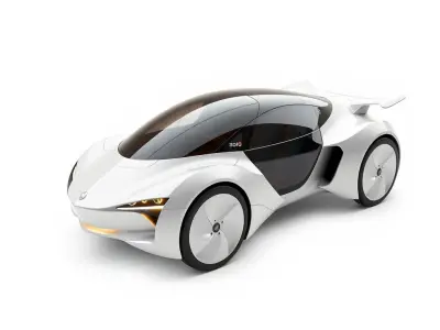 Minimalist Urban Flying Car Model Pack with Smooth Contours Low-poly 3D model