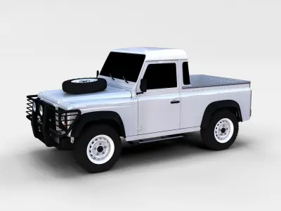Land Rover Defender 90 Pick Up rev 3D model