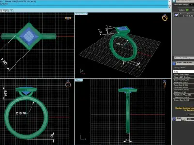 Matching Diamond Rings R1 3D print model